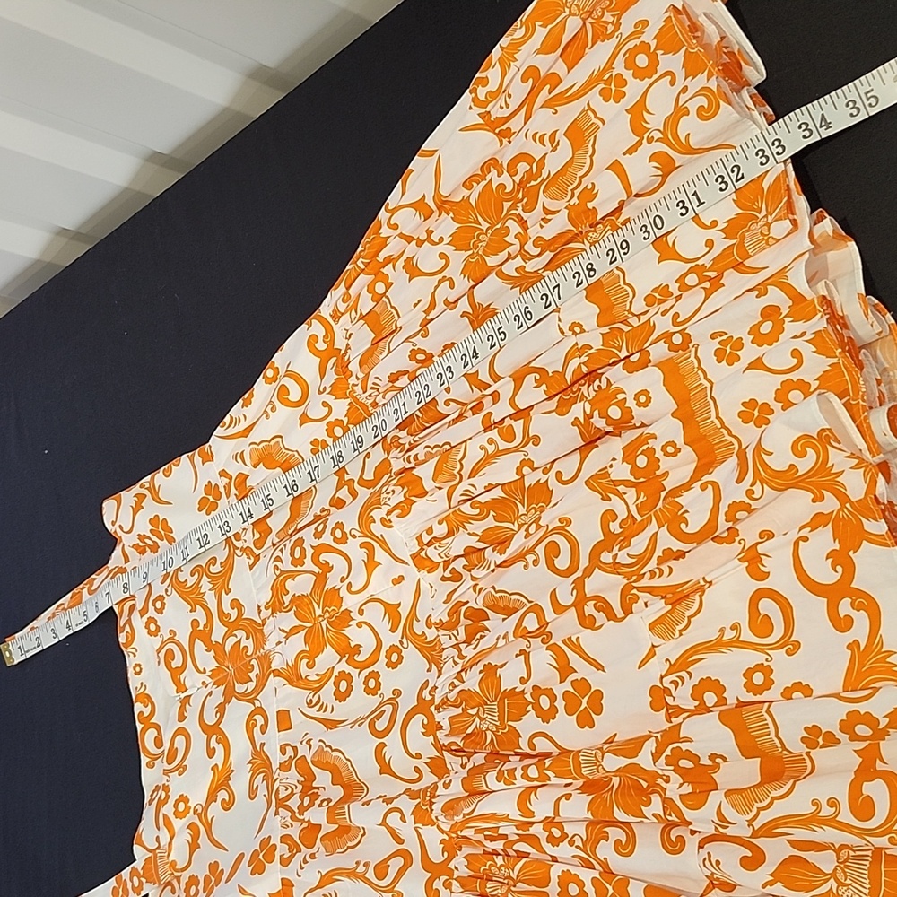 Borgo De Nor Freddie Printed Tiered Cotton-poplin Mini Dress In Orange Size 10 - Picture 8 of 9